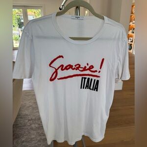 Rxmance Women’s White Tee with Red Grazie Print